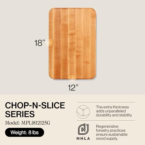 John Boos Chop-N-Slice Series Rectangular Wooden Maple Cutting Board, view 4