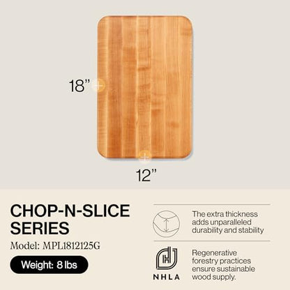 John Boos Chop-N-Slice Series Rectangular Wooden Maple Cutting Board, view 4