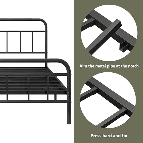 14Inch Metal Bed Frame, Full Size Bed Frame with Storage Space, view 6