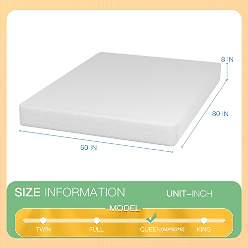PayLessHere 8 inch Queen Memory Foam Mattress Cooling Gel Green Tea Infused, view 3