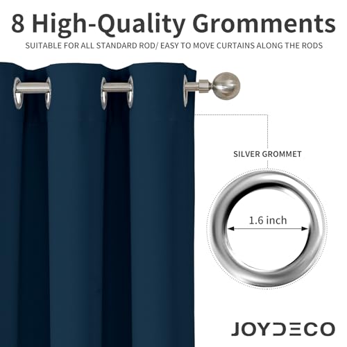 Blackout Curtains 120 Inch Length 2 Panels Set, Thermal Insulated Long Curtains& Drapes 2 Burg, Curtains for Living Room Bedroom Window(Navy Blue, W52 x L120 Inch)