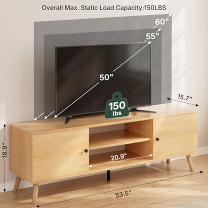 TV Stand for 55 60 inch TV, Modern Mid Century Entertainment Center with Storage, view 4