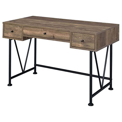 Coaster Furniture Analiese Farmhouse 3 Drawer Home Office Writing Desk Black, view 7
