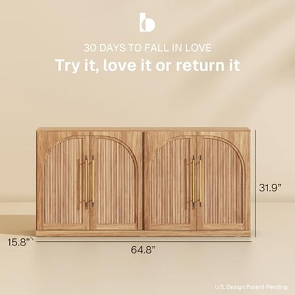 65" Kitchen Storage Cabinet with Adjustable Shelves, view 3