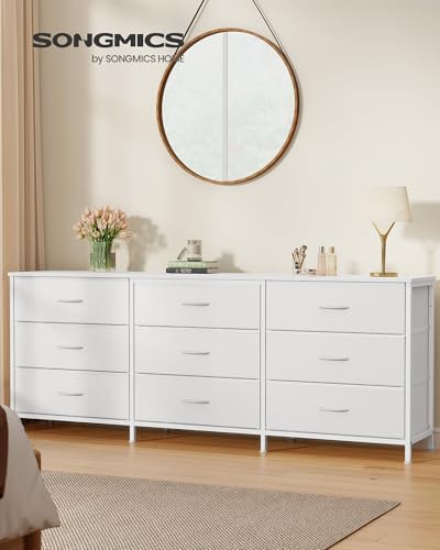 SONGMICS Dresser with 9 Fabric Drawers, TV Stand for TVs Up to 70 Inches, view 3