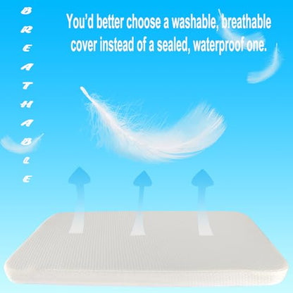 Baby Bassinet Mattress, 100% Breathable Cover, Water Resistant Lining, Rectangle 34x18x2 Fit for Cowiewie/Cuddor/bicystar/Baby Trend Bassinet