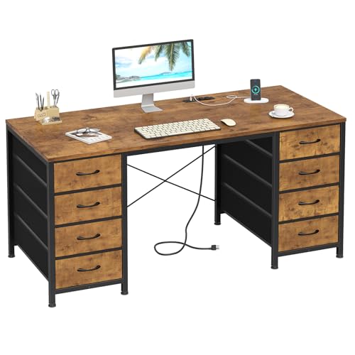 50 Inch Computer Desk with 8 Drawers for Home Office, Bedroom, Living Room, view 2