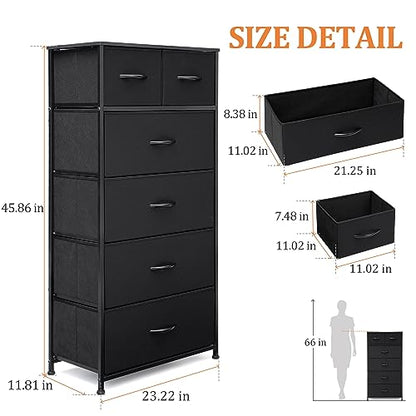 Tall Dresser for Bedroom, Fabric Storage Tower with 6 Drawers, view 4