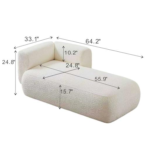 Boucle Fabric Cloud Chaise Lounge Indoor, view 3