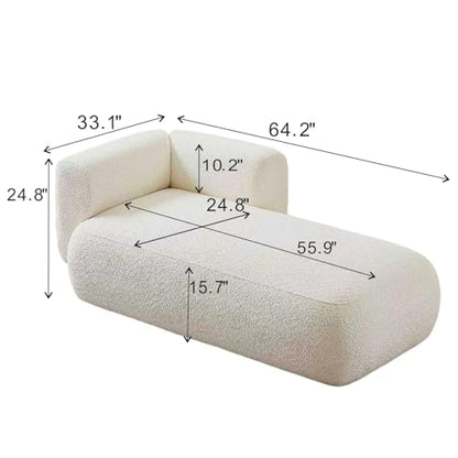 Boucle Fabric Cloud Chaise Lounge Indoor, view 3