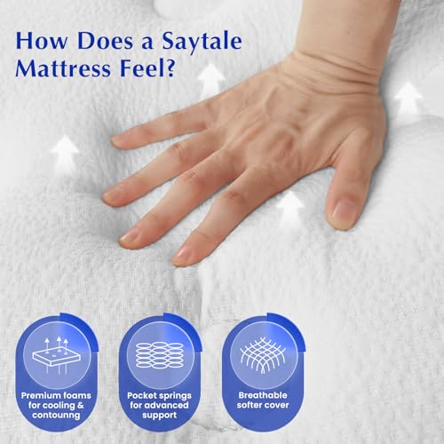 Queen Mattress, 12" Medium Firm Hybrid Mattresses, Mattress Queen Size in a Box with Individual Pocket Springs for Motion Isolation &Pressure Relief,CertiPUR-US &OEKO-TEX Certified,365 Nights Trial