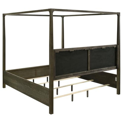 Coaster Home Furnishings Gran Park Modern Classic 5-Piece Bedroom Set California King Size Canopy Bed Frame 80-inch Headboard Dark Cocoa 224931KW-S5