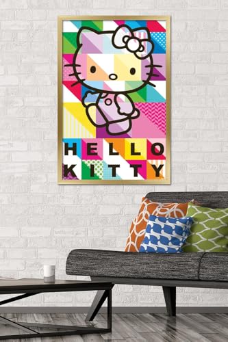 Hello Kitty - Patterns Wall Poster, 22.375" x 34", Gold Framed Version