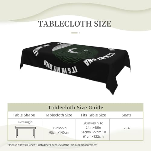 Pakistani flag tablecloth in stain resistant fabric, view 5