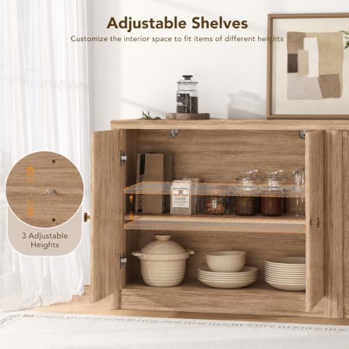 94.5" Sideboard Buffet Cabinets Set of 3 with Storage, view 5