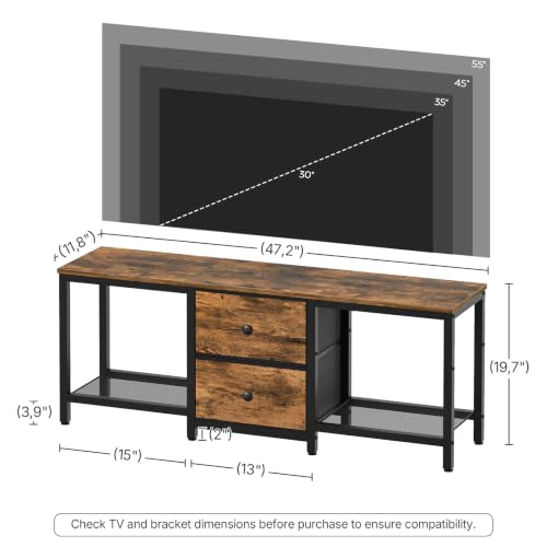 TV Stand for TVs up to 55", Entertainment Center with 2 Fabric Drawer, view 4
