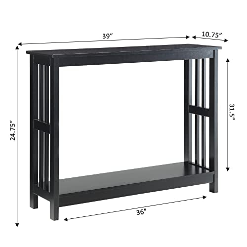 203399BL Mission Console Table, Black