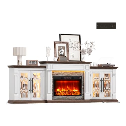 104" LED Electric Fireplace TV Stand with Outlet, For TVs Up to 100 Inch, view 2