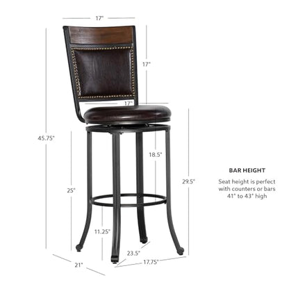 Powell Furniture Franklin Swivel Oak Wood Bar stool