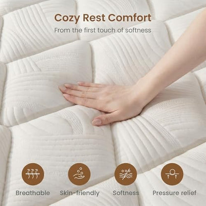 Twin Size Mattress 10 Inch, Hybrid Mattresses Medium Firm Mattress Bed in a Box, view 3