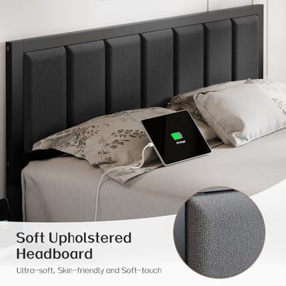 Queen Bed Frame Smart LED Charging Station, view 7