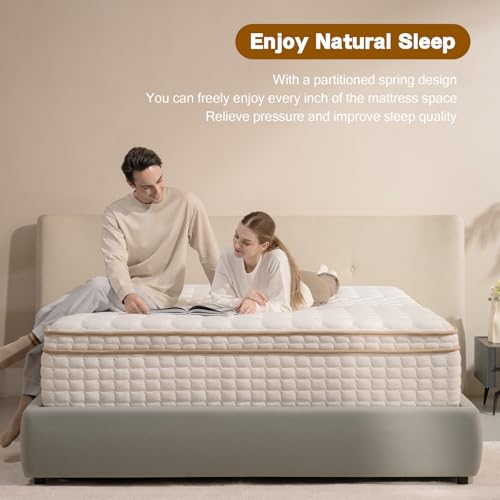 Queen Mattress,12 Inch Queen Size Mattresses in a Box,Medium Firm Queen Hybrid Mattress,with Memory Foam and Individual Pocket Spring for Motion Isolation & Silent Sleep&& Pressure Relief，80" x 60"