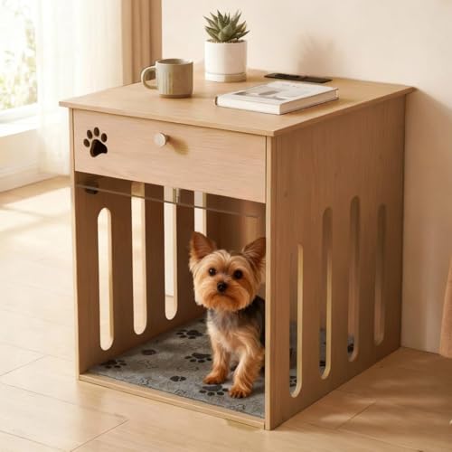 26 Inch Dog Crate Furniture for Small Dogs as Sofa Side Table with Flip-Up, view 2