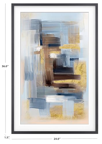 SAFAVIEH Home Collection Harmony Modern Contemporary 24 x 36-inch Framed Wall Art Decor