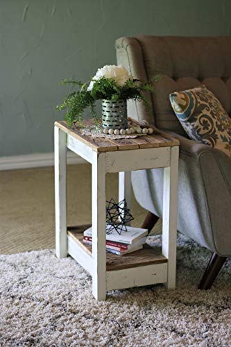White combo end table, view 4