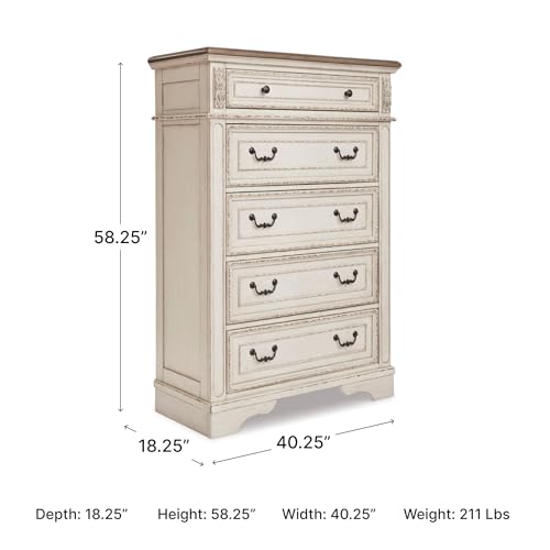 Signature Design by Ashley Realyn French Country 5 Drawer Chest, view 4