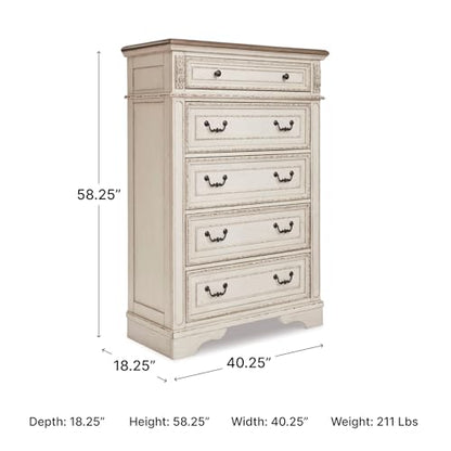 Signature Design by Ashley Realyn French Country 5 Drawer Chest, view 4