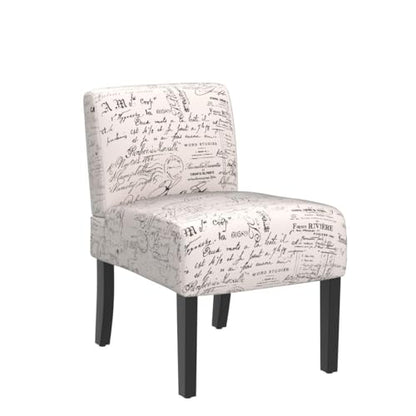 Armless Accent Chair Set of 2, Modern Living Room Chairs with Thick Cushion & Solid Wood Legs, Fabric Comfy Bedroom Chair Slipper Chair Accent Chairs Corner Side Chair Living Room Furniture, White