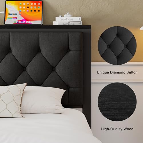 King Size Bed Frame with 2 Storage Drawers, view 5