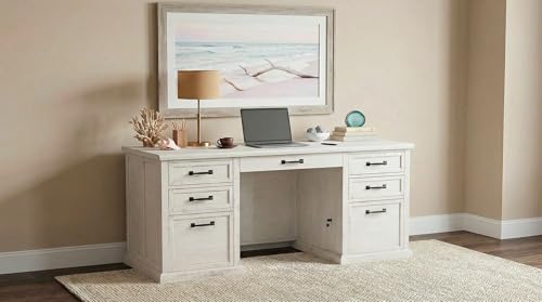Coaster Altidore 68-Inch 7-Drawer Executive Desk Distressed White 800796, view 3