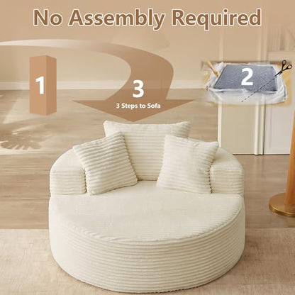 Oversized Round Chair Lounge Chaise Indoor, view 5