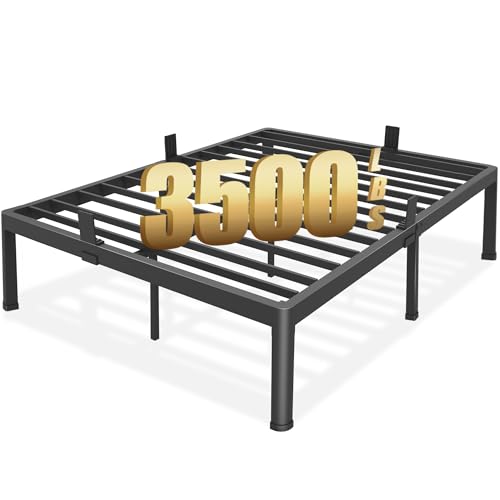Queen Bed Frame with Round Corner Edge Legs 18 inch High 3500 lbs Heavy Duty, view 2