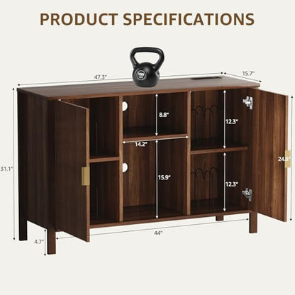 Record Player Stand with Vinyl Storage Cabinet, view 3