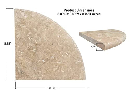 Premium Quality Durango Cream Filled and Honed Ivory Light Travertine Corner Shelf 9'' (1)