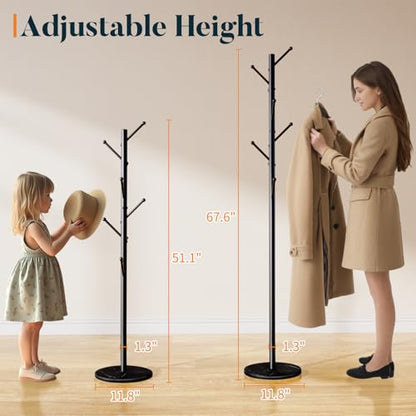 Coat Rack Freestanding with Natural Marble Base, view 4