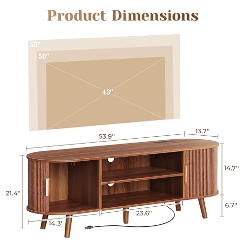 54 Inch Fluted TV Stand for TVs up to 55 Inch, view 3