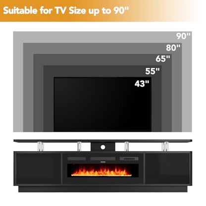 MXV 80" Fireplace TV Stand for TVs Up to 90", view 8