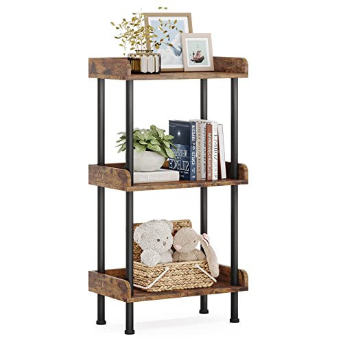 Bookshelf Small Book Shelf 3 Tier Wood Bookcase, view 2