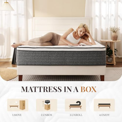 Queen Mattress, 12 Inch Queen Size Hybrid Mattresses in a Box, view 7