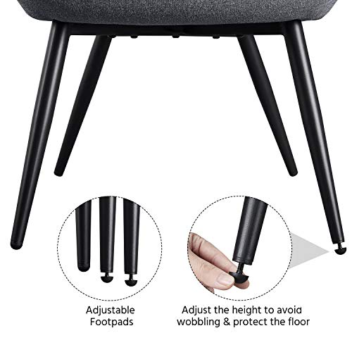 Yaheetech Accent Chair, Modern and Elegant Armchair, Linen Fabric Vanity Chair with Mental Legs and High Back for Living Room Bedroom Office Waiting Room, Grey