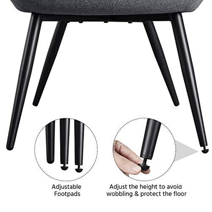 Yaheetech Accent Chair, Modern and Elegant Armchair, Linen Fabric Vanity Chair with Mental Legs and High Back for Living Room Bedroom Office Waiting Room, Grey