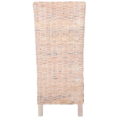 SAFAVIEH Furniture - Pembrooke Side Chair Set of 2-20' Seat Height - White-Washed - Mango Wood - Coastal Rattan Design - Ideal for Dining Room - Fully Assembled (FOX6520C-SET2)