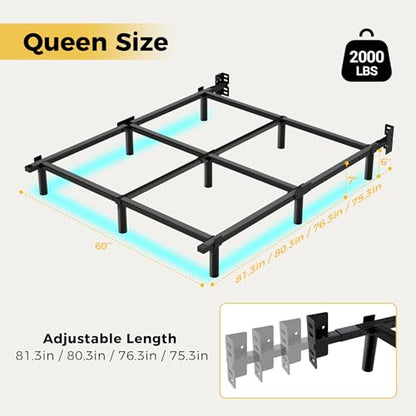 Queen Metal Bed Frame with LED Lighting, view 3