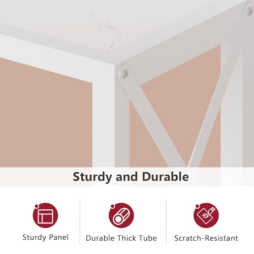 Console Table 41.8”, 2-Tier Entryway Table Narrow Sofa Table with Shelves, Entrance Table with Stable X-Frame, for Entryway, Hallway, Living Room, Foyer, Corridor, Office, White