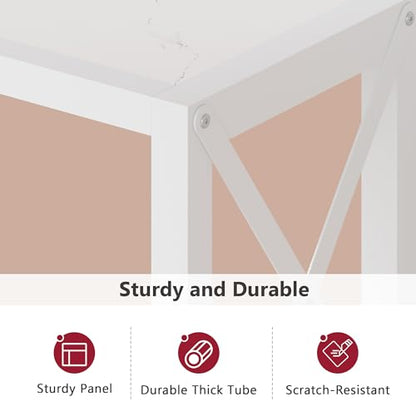 Console Table 41.8”, 2-Tier Entryway Table Narrow Sofa Table with Shelves, Entrance Table with Stable X-Frame, for Entryway, Hallway, Living Room, Foyer, Corridor, Office, White
