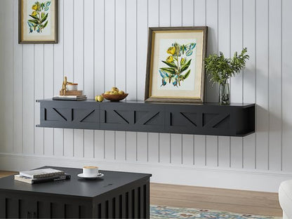 Black Floating TV Stand for 43 55 65 70 inch TV, view 9